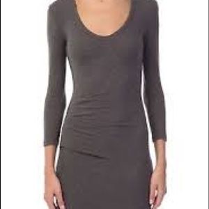 James Perse sexy gray ruched midi dress size 3!!!